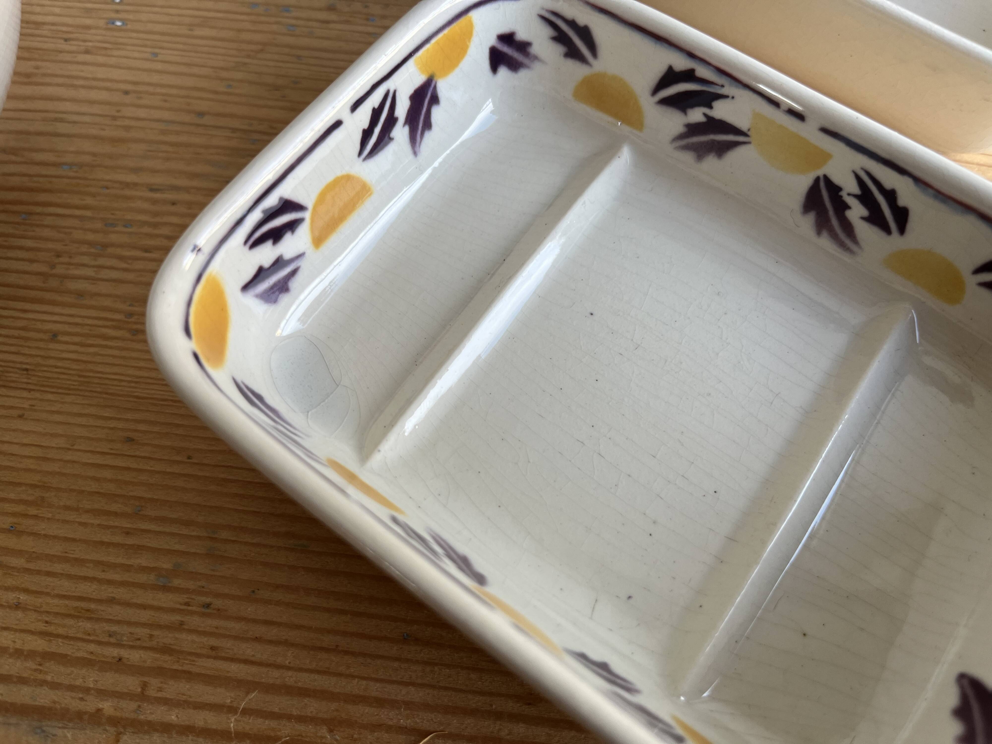 Bathroom set / earthenware soap dish Digoin Sarreguemines