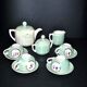 Toy Dinette Tea set in iridescent porcelain - silkscreened doll decoration 1920