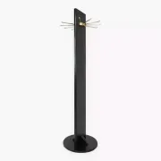 Portemanteau pivotant en bois laqué noir et laiton