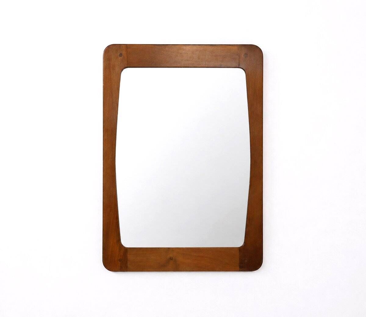 Vintage wooden mirror by Aksel Kjersgaard for Illums Bolighus, 1960s