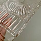 Tray and 3 vintage ramekins in worked glass