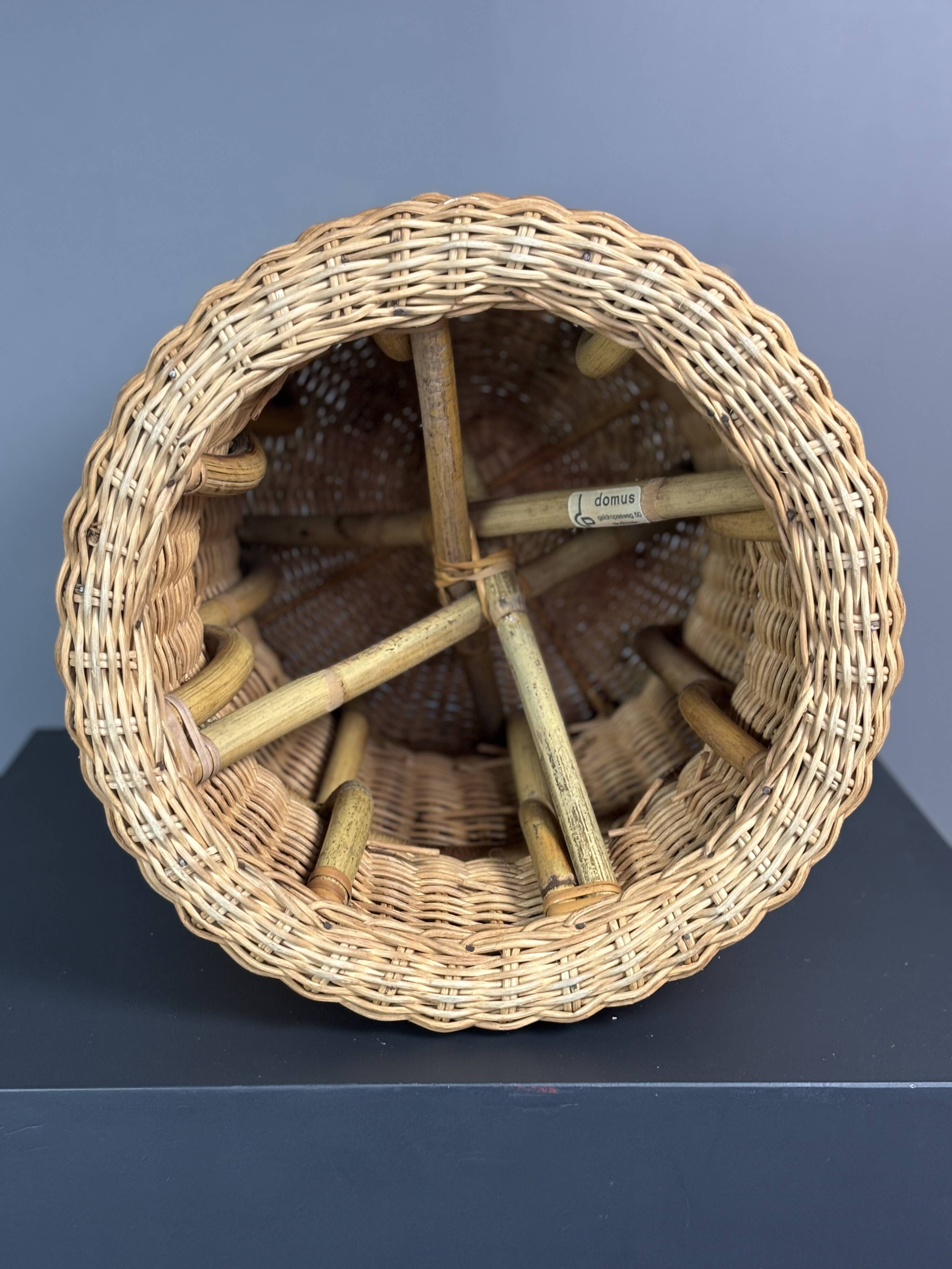 Rattan Juttu Mushroom Stool by Eero Aarnio for Artek, Finland, 1960s