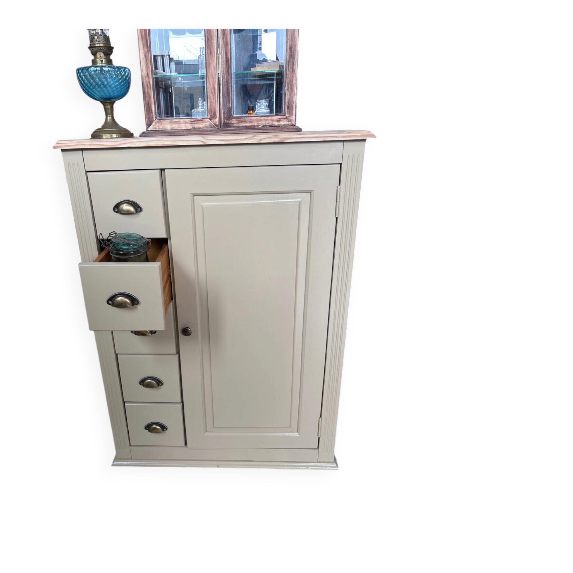 Beige sideboard with 5 drawers