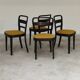 Set of 4 Thonet art deco chairs 1930, mustard yellow buckle