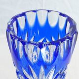 Crystal blue crystal vase from