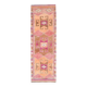 Vintage Turkish Hand-Knotted Wool Cotton Pink Runner 101x333