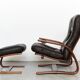 Fauteuil scandinave vintage avec ottoman par Arnt Lande pour Westnofa, anné