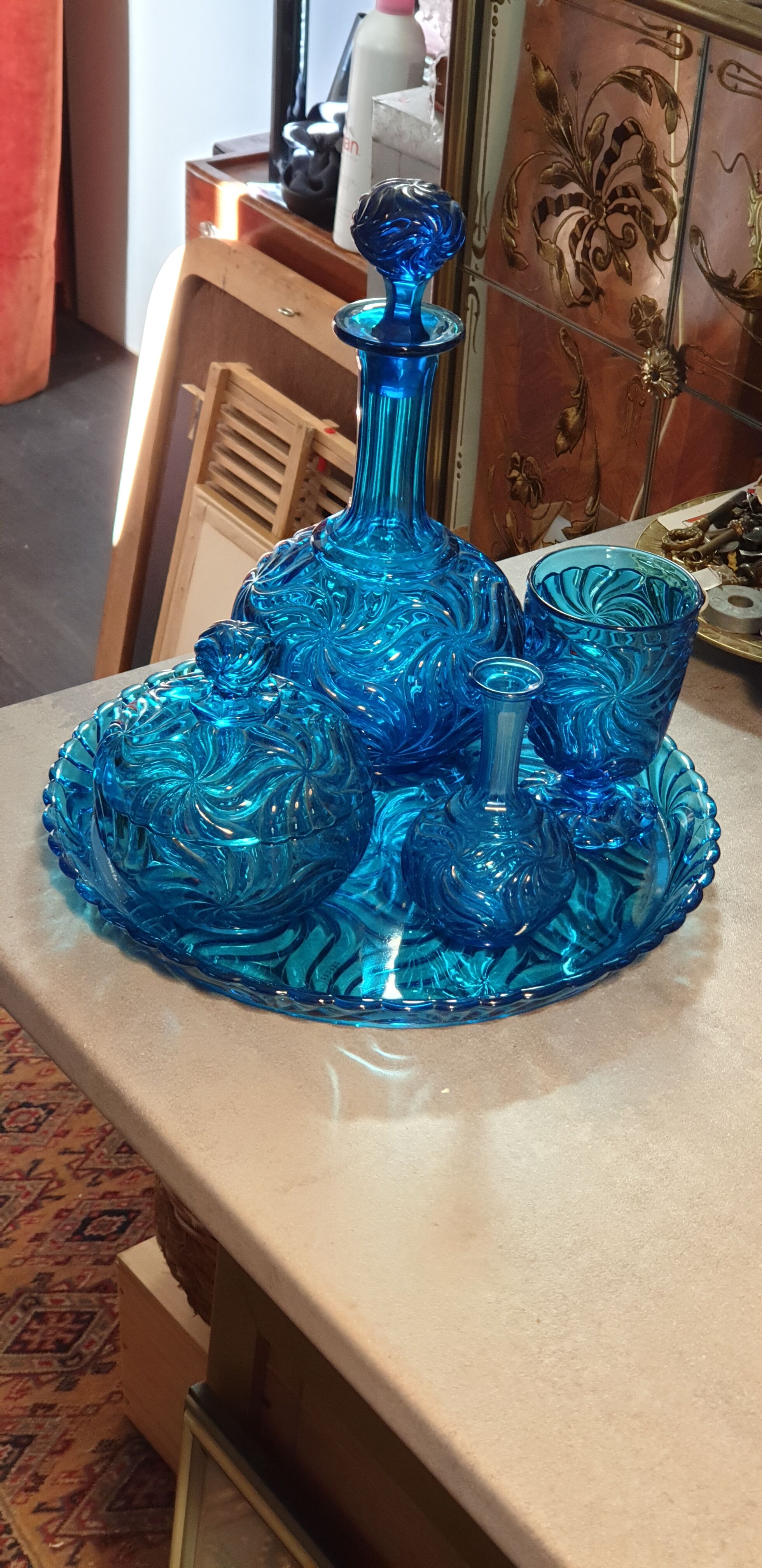 Service with blue absynte colbat Napoleon III