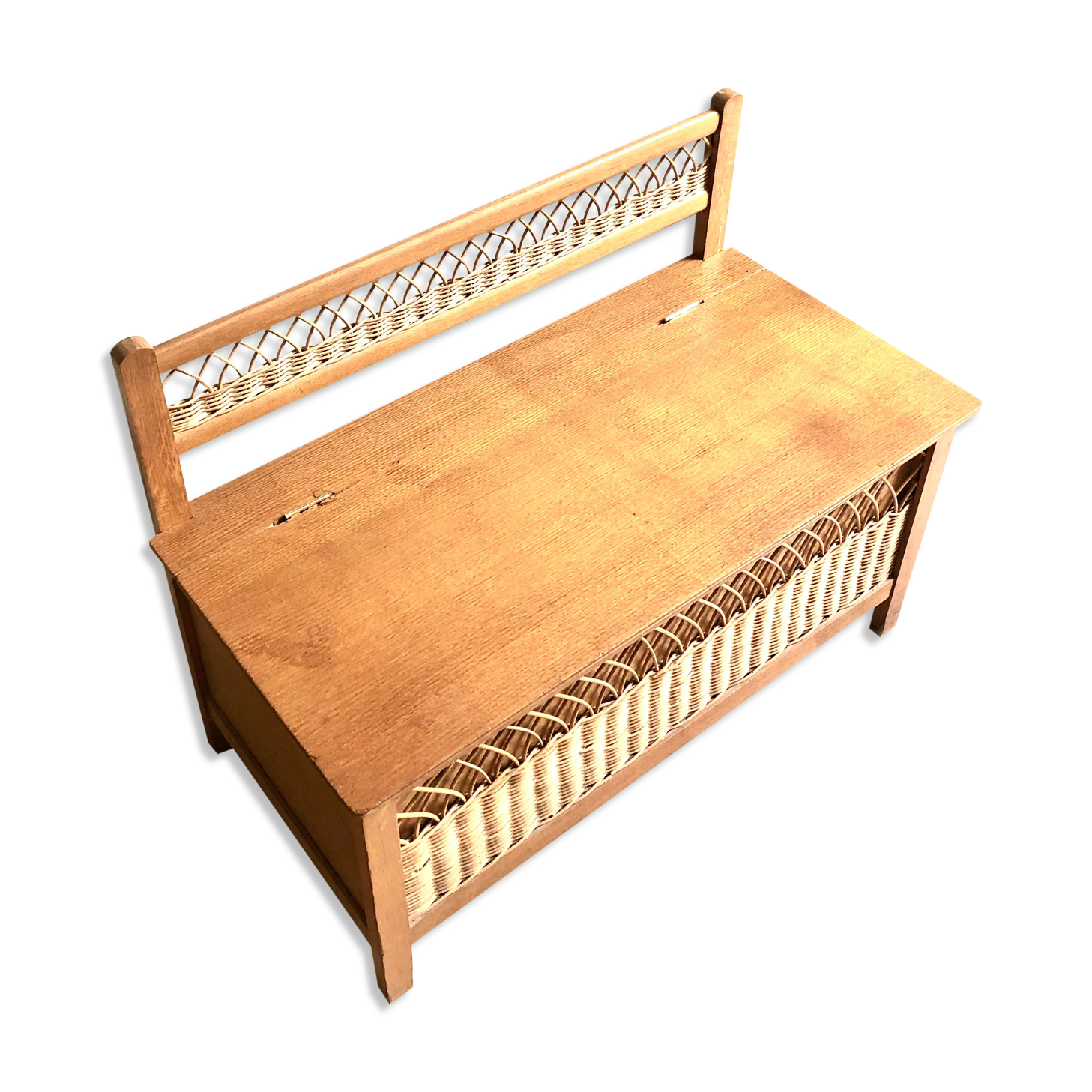 Wooden chest and rattan