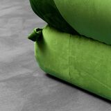 Velvet armchair green nuvolone rino maturie 70s vintage modern