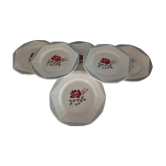 Lot de 6 assiettes plates Digoin Sarreguemines