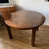 Table ronde en orme scandinave 2 rallonges
