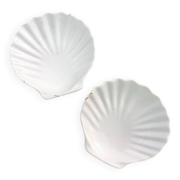 Retro ceramic shell soap dish set