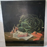 Still life with cabbage old painting