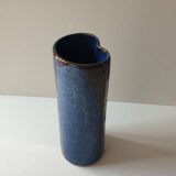 Ceramic vase with blue cover Signed Jean CACHELEUX (Puisaye)