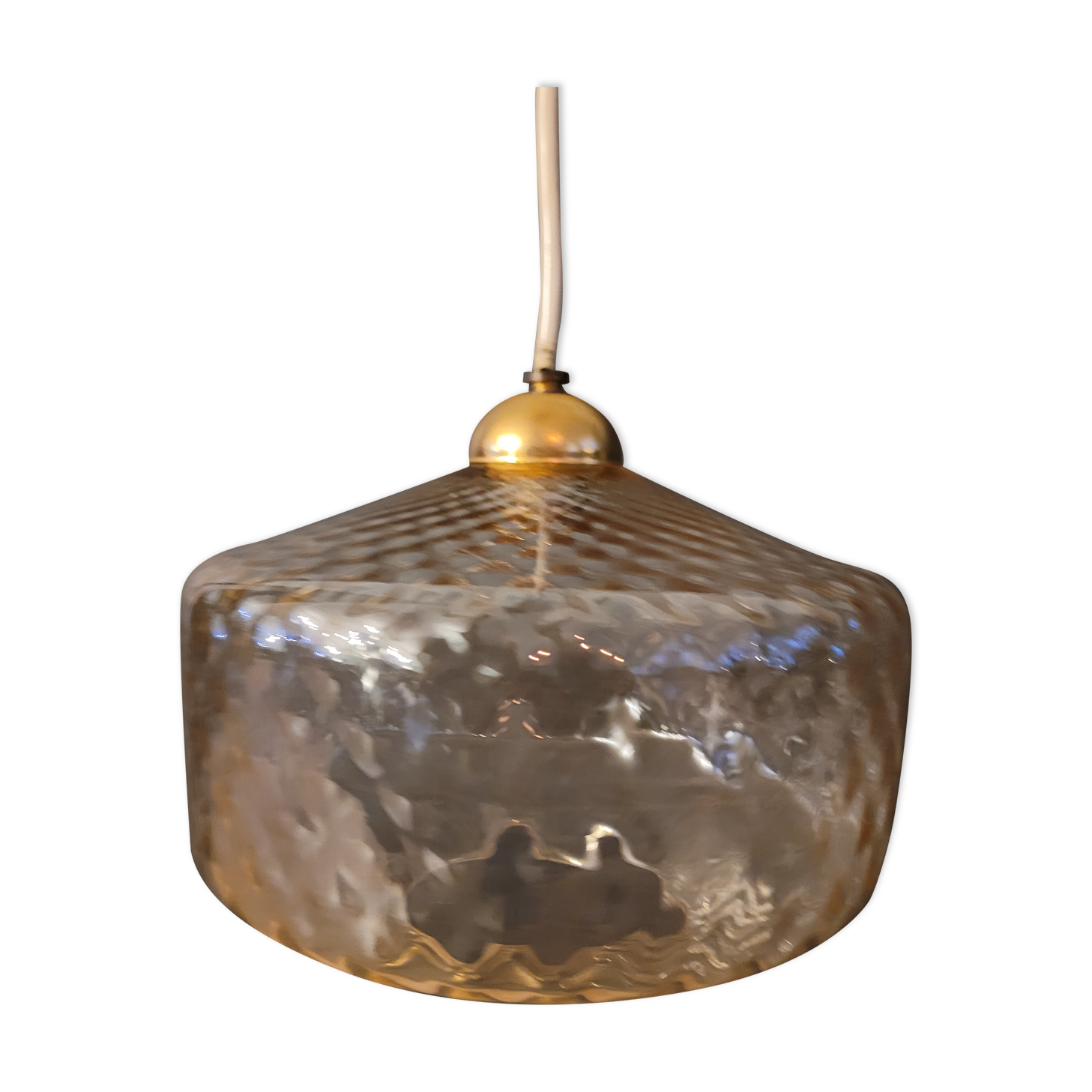 Smoked glass hanging lamp