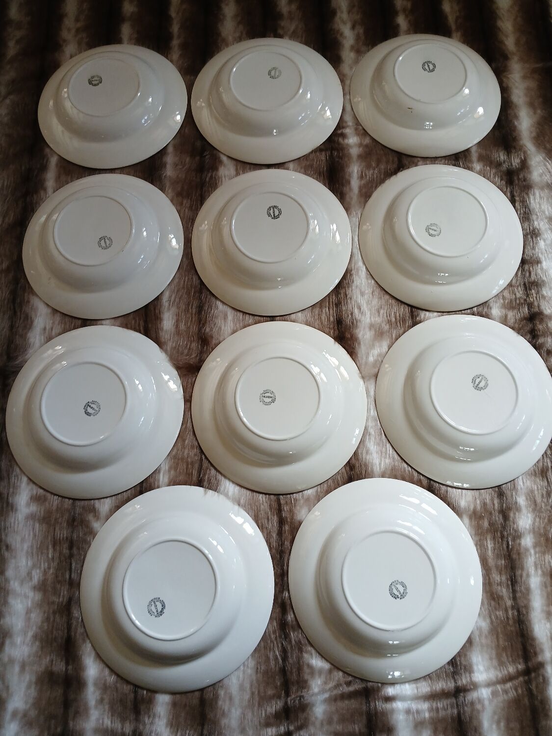 11 antique deep plates from Digoin and Sarreguemines