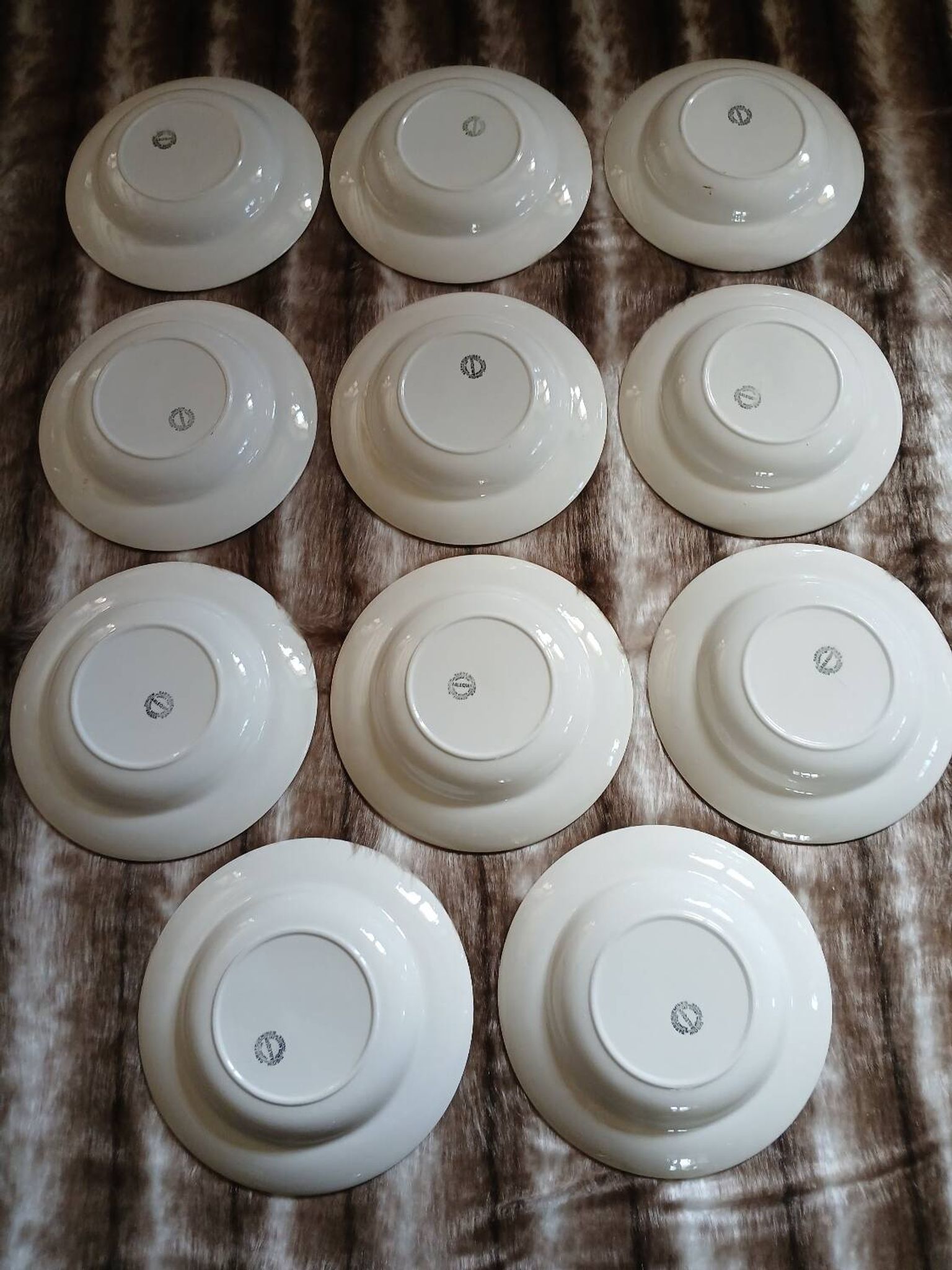 11 antique deep plates from Digoin and Sarreguemines