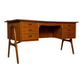1960s Vintage Curved Teak Writing Desk by Svend Aage Madsen