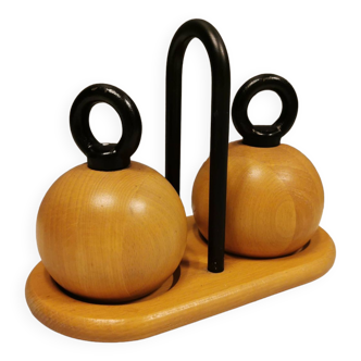 Pepper and salt mills designed by C Jörgensen for Bodum Denmark. late 20th century.