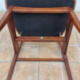 Scandinavian style chair in teak and leather, 1960s