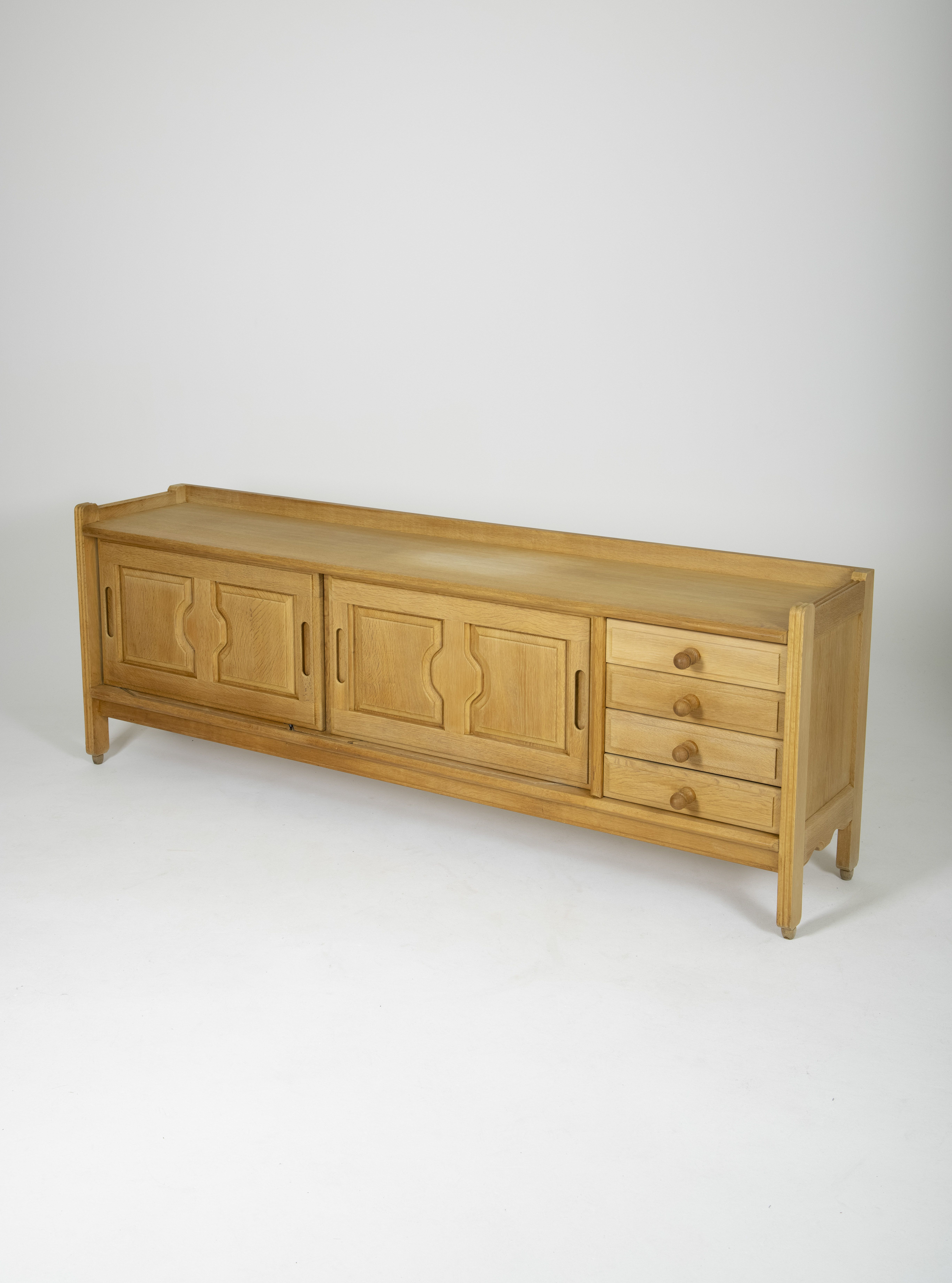 Oak sideboard by Guillerme & Chambron, France 1960s