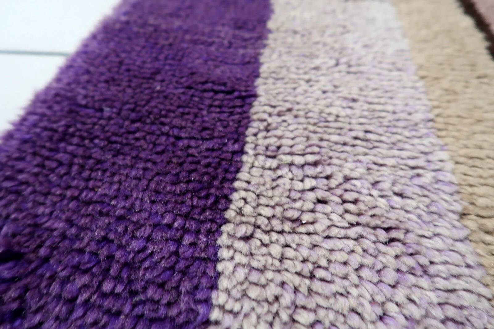 Vintage French Savonnerie runner modernist design 88cm x 259cm - 1970s (1C1201)