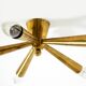 Original small mid-century modern brass Sputnik ceiling lamp with five arms