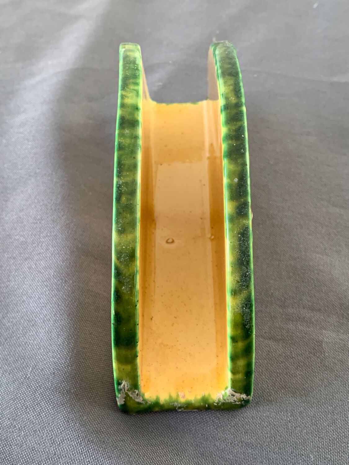 Olive decorative ceramic letter/napkin holder