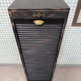 Black patinated curtain filing cabinet