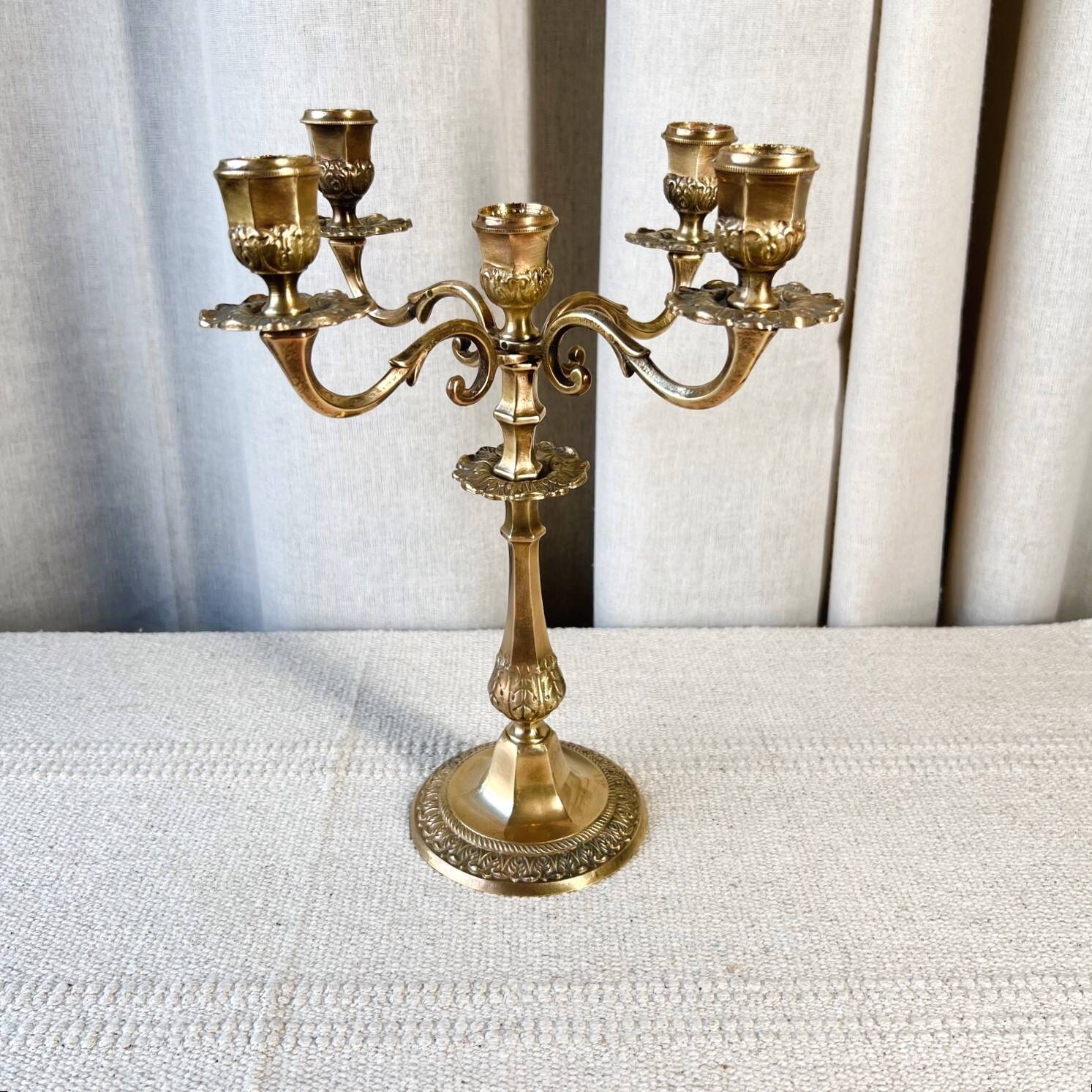 5-light brass candlestick