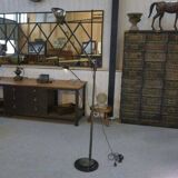 1950s Adjustable Industrial Metal Workshop Floodlight Floor Lamp