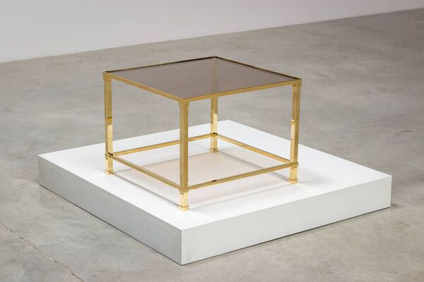 Tables d'appoint à structure en laiton 1970 France circa 1970