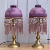 Pair of pampille bedside lamps