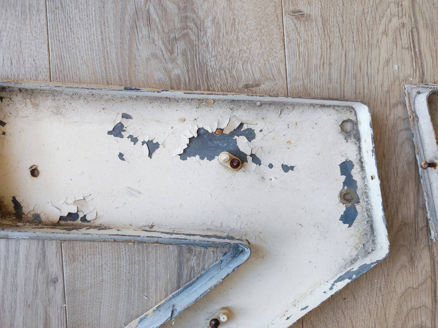 Old metal sign letter