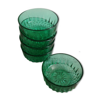 Series of 5 green cups