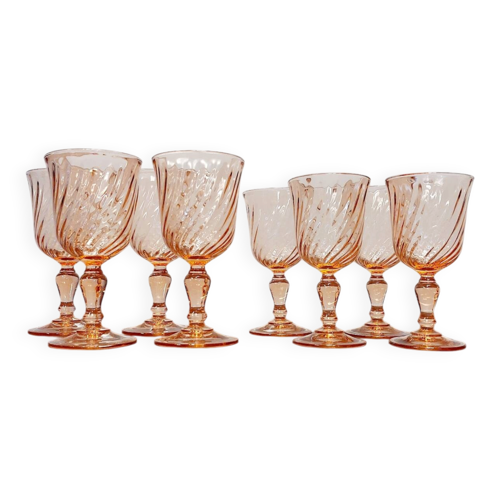 Lot de 8 verres vintage Rosaline