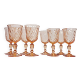 Lot de 8 verres vintage Rosaline