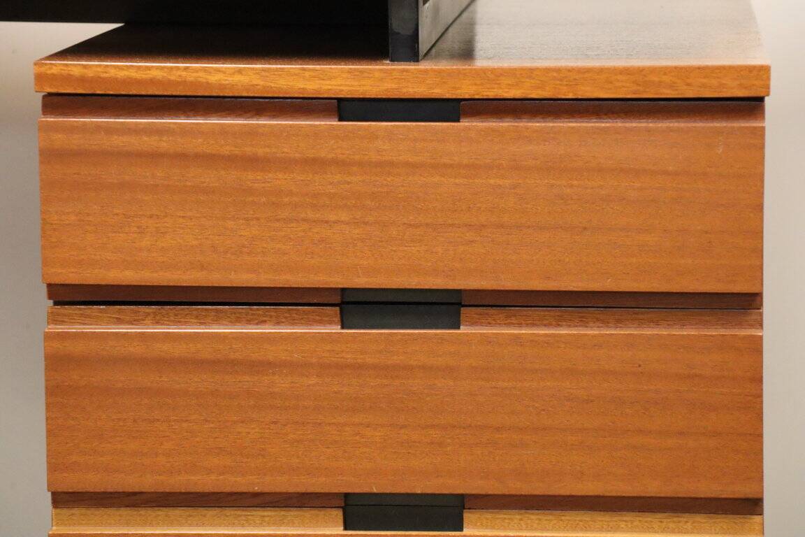 Vintage mahogany desk by Pierre Guariche edition Minvielle, 1960