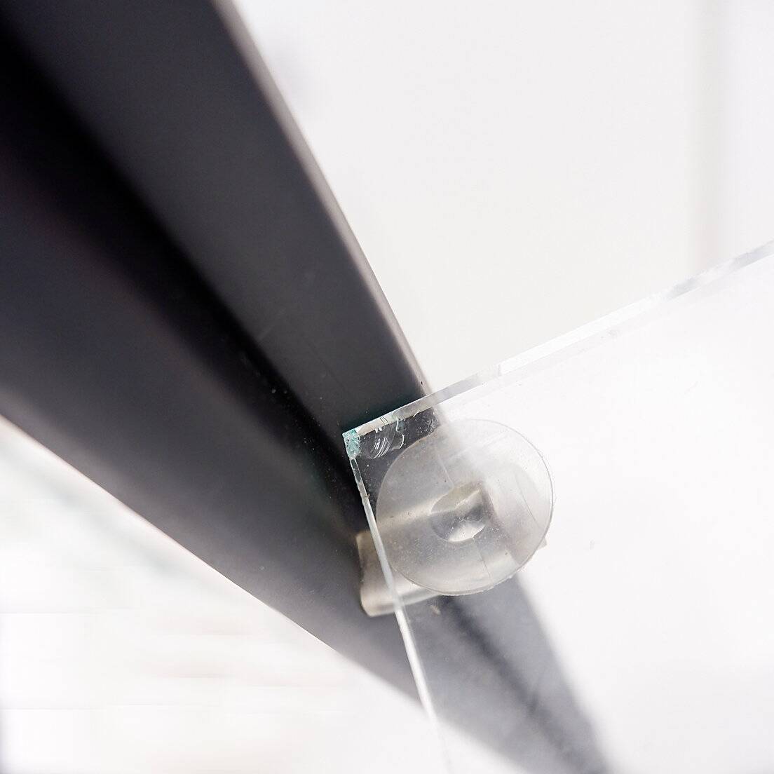 Black Bookcase - Metal and glass - 20th