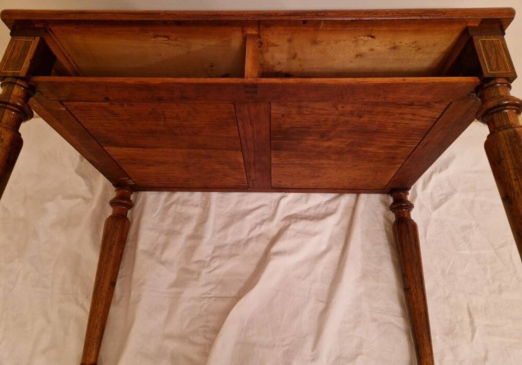 Restored antique Louis XVI style desk with a 19th-century leather top.