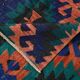 Red & Blue Geometric Vintage Kilim Rug, 158x238Cm