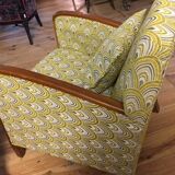 Art Deco armchair new tapestry restored