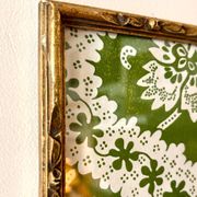 Golden wooden frame with domino paper Antoinette Poisson 96C "Oratorio"