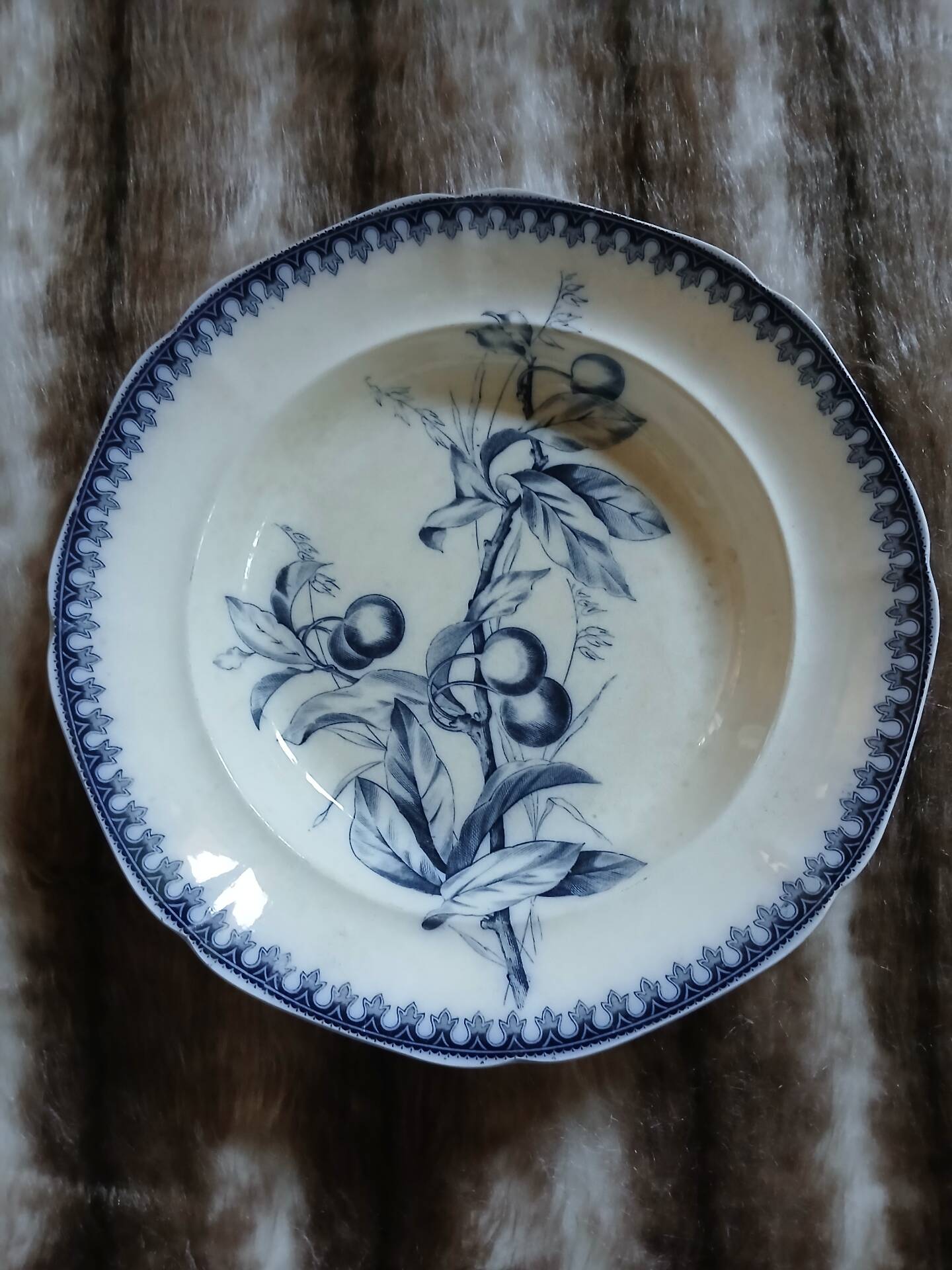 8 antique deep plates in ironstone