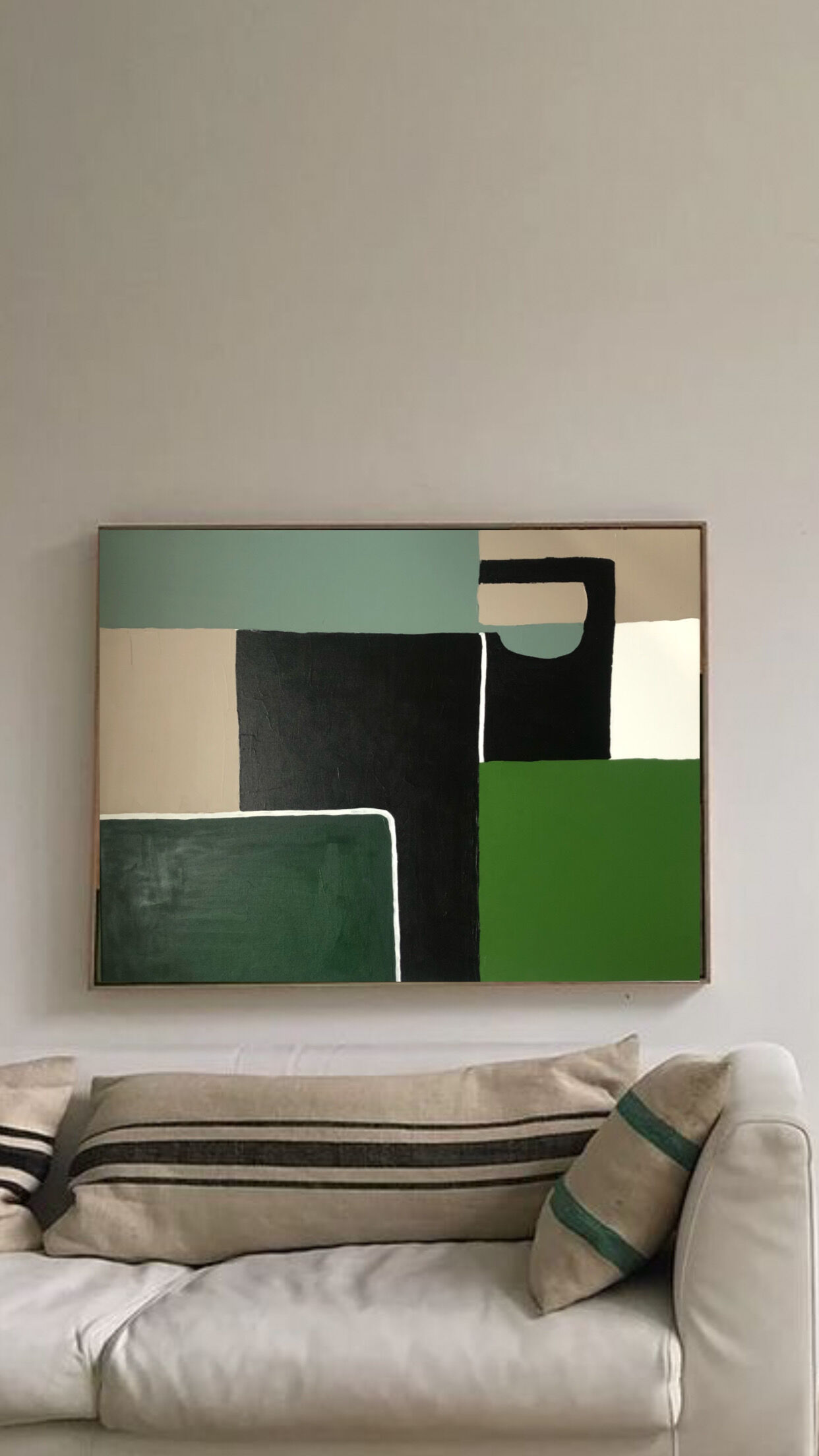 Abstract painting geometric shapes "Life" 100x81 cm