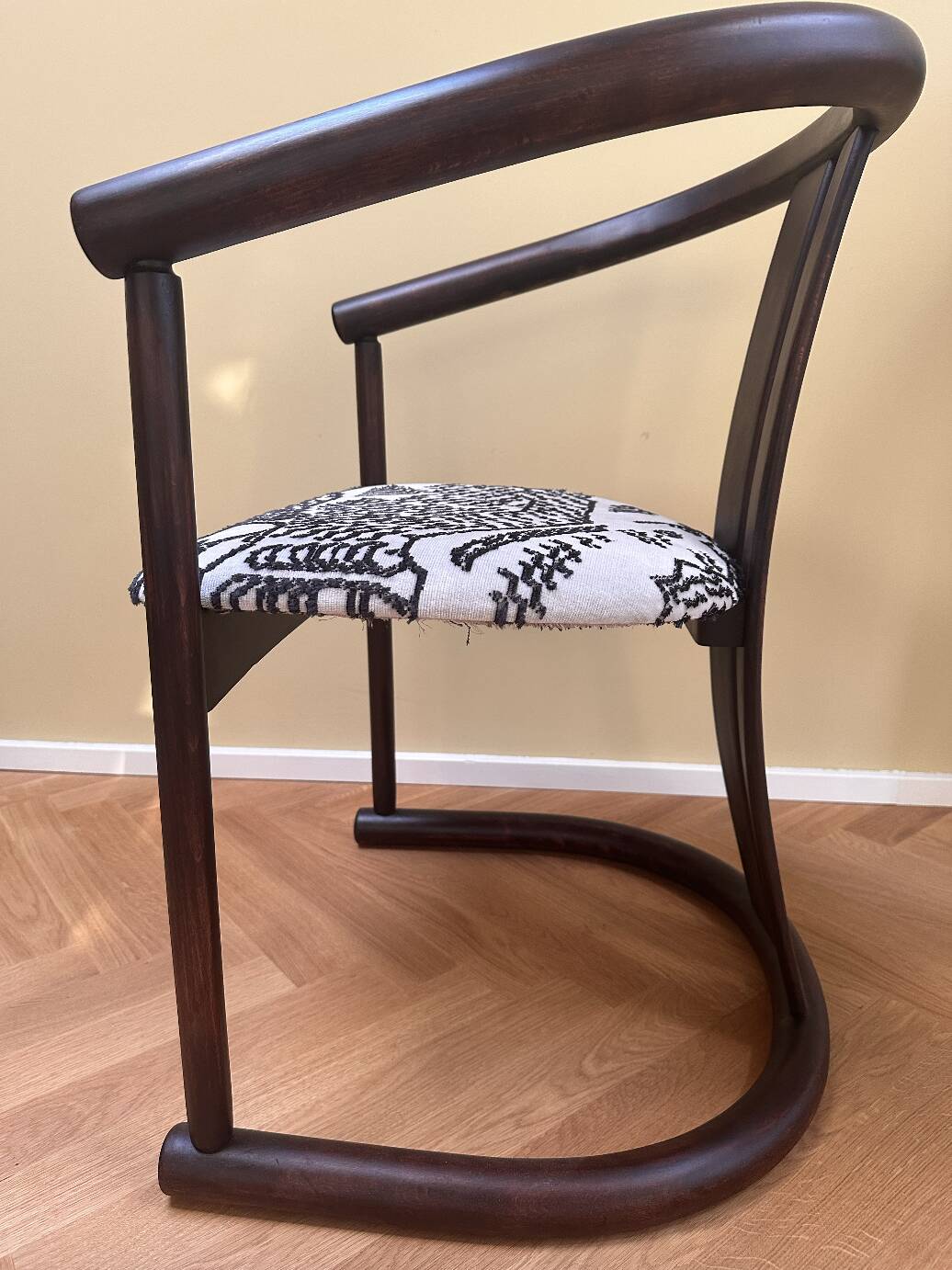 Chinese style chair, renovated & upholstered with Tigermountain by Dedar