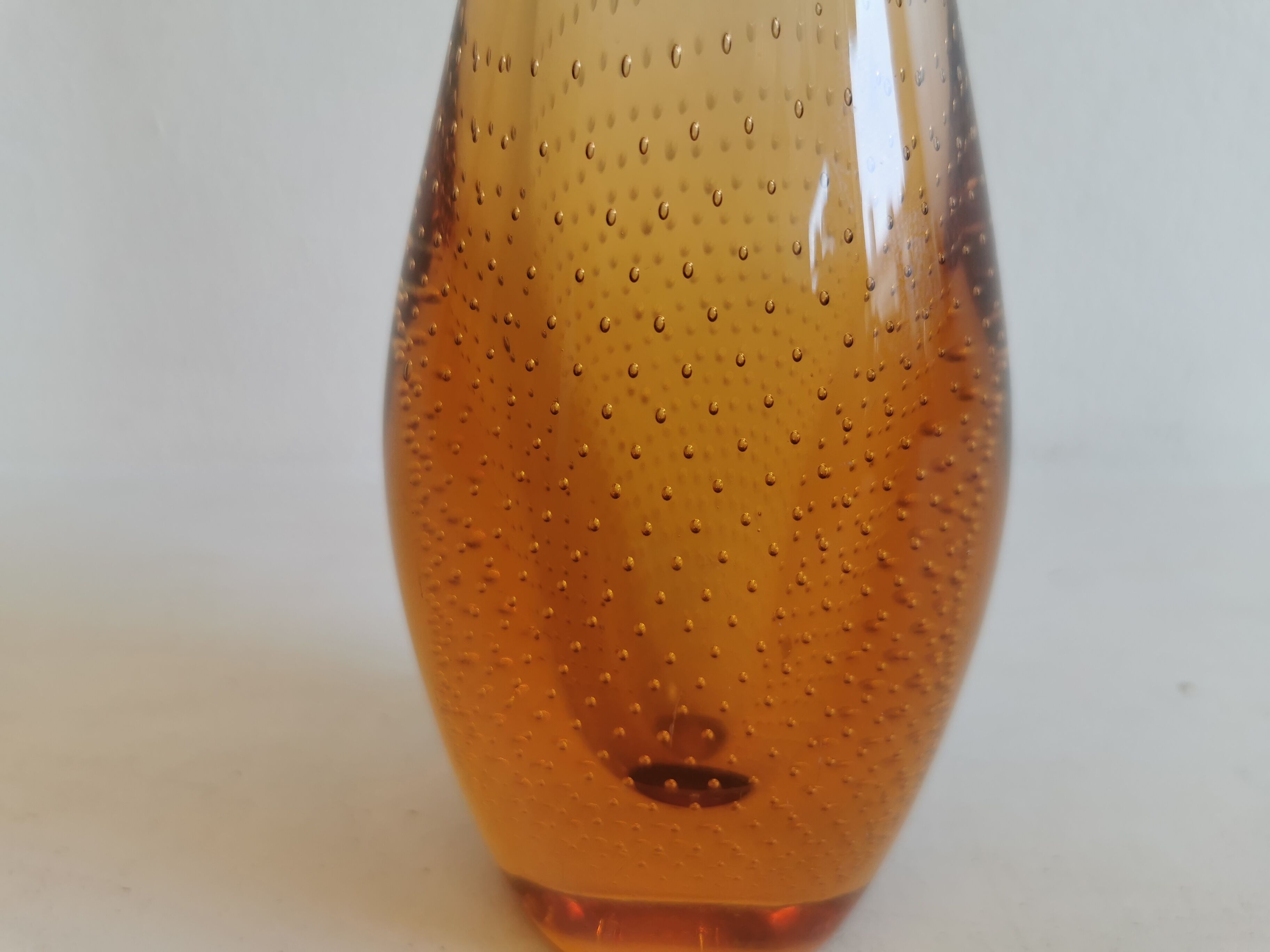 Golden orange orchid vase from Kastrup Glassworks 1950