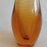 Golden orange orchid vase from Kastrup Glassworks 1950