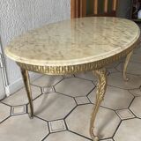 Marble and wrought iron coffee table